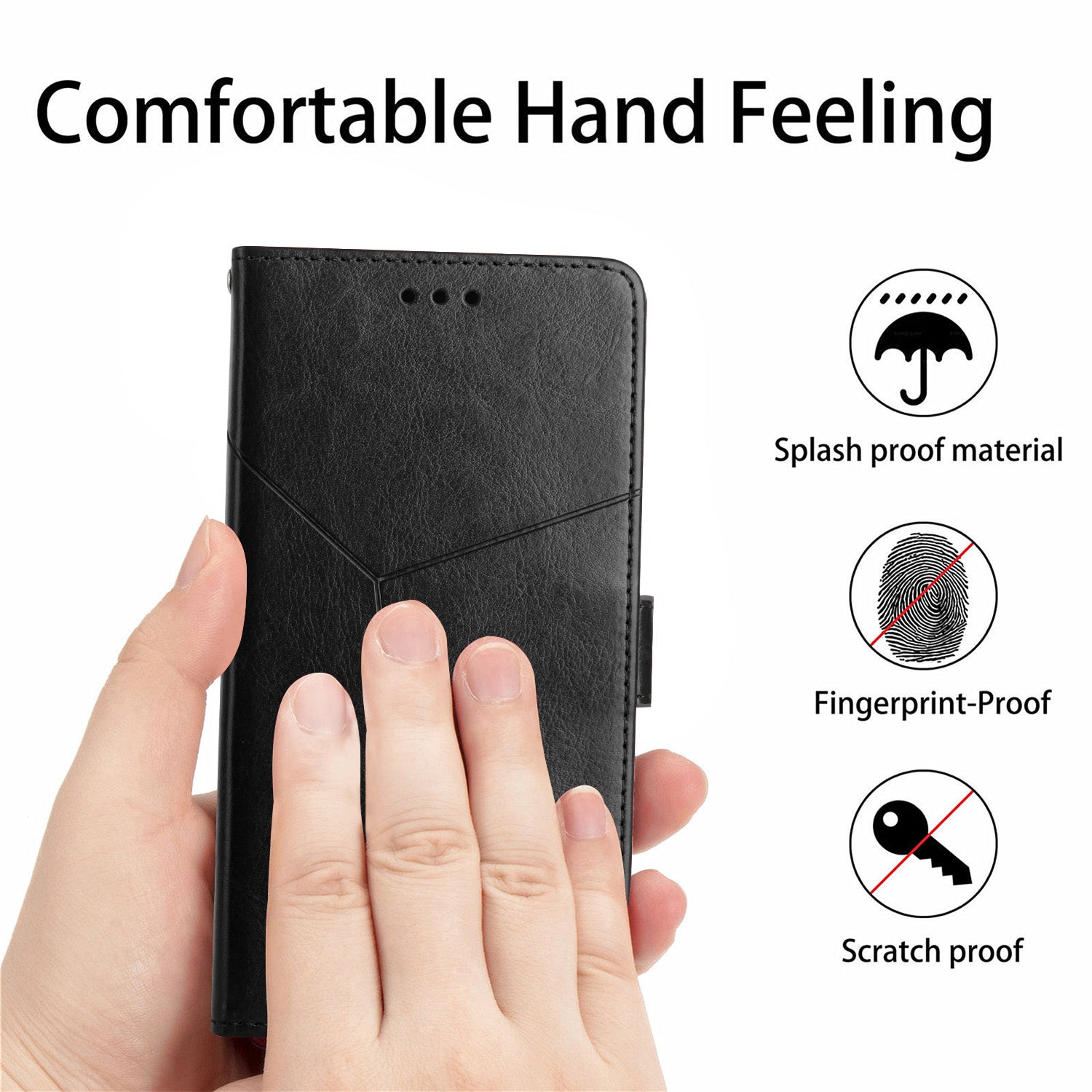 HT01 For Oppo A59 5G Phone Leather Case with Wallet Stand Imprint Y-shaped Line - Black HT01 For Oppo A59 5G Phone Leather Case with Wallet Stand Imprint Y-shaped Line - Black